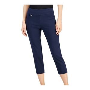 Alfani Women's Pull-On Essential Capri Pants Modern Navy 6 Petite NWT